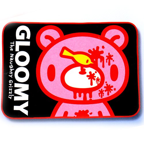 Gloomy Bear Blanket - Black Background with Bird (3.5' Blanket)