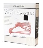 Karen Rhodes 3280 Slim Anti-Slip Velvet Hangers, Rose, Set of 24
