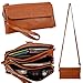 YALUXE Women's Large Capacity Leather Smartphone Wristlet Clutch with Shoulder Strap