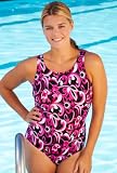 Chlorine Resistant! Beach Belle® Polynesian Pink High Neck Swimsuit - Plus Size Swimwear Plus Size Swimsuits