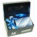 100% Silk Woven Round Square pattern Neck Tie Cufflink Handkerchief Gift Set Blue Hanky Necktie Cuff link with Gift Box.