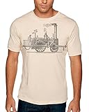 Hellfire Graphics Locomotive Engine Dublin and Kingstown Railway T-Shirt Large Tan