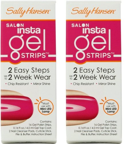 (pack of 2) Sally Hansen Salon Insta Gel Strips, Back To The Fuchsia, 0.14 fluid Ounce, 16 count