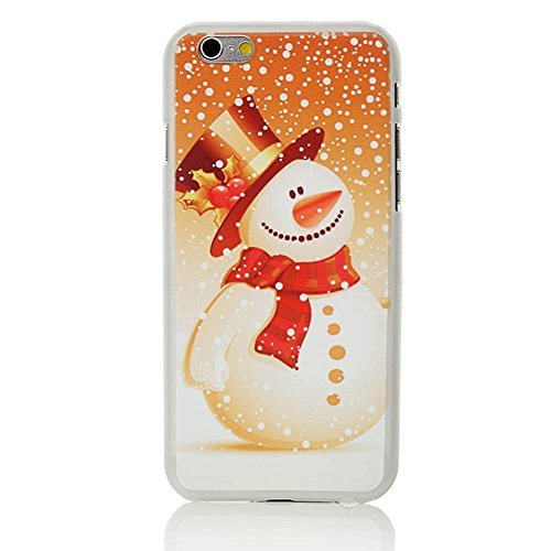 YCMCOVER luminous effect fluorescent glow in the dark Back hard Cover Case for iPhone 6 & 6S Christmas Xmas series (snowman)