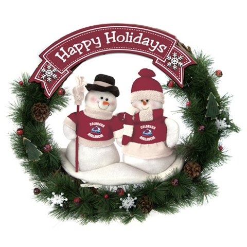 Buy Colorado Avalanche Christmas Snowman Holiday Wreath by SC Sports