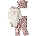 Gerber Baby Girls' 3-Piece Bodysuit, Pant and Cap Set, Leopard 6-9 Months