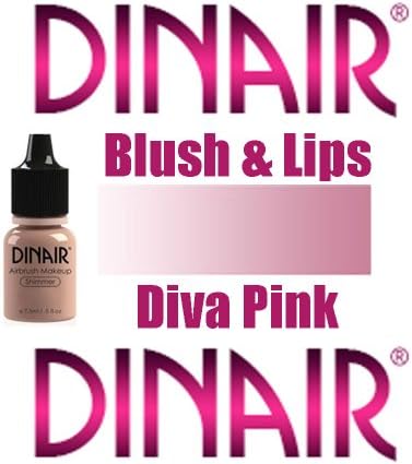 DINAIR AIRBRUSH BLUSH & LIPS MAKEUP - DIVA PINK - 1 Bottle .25oz.