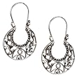 Handcrafted Silver Earing in Sterling Silver Indian Jewelry 1.75 inches