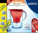 Brita - 103251 - Pack de 3 Cartouches Maxtra + 1 Carafe filtrante Marella Rouge Offerte - 1.4 l d'eau filtrée - Technologie de filtration Maxtra