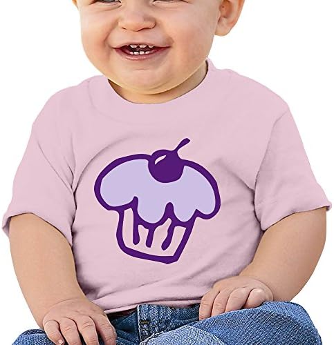 GYWEVD 6-24 Month Unisex Baby Infant Cupcake2 Cute Short-sleeve Tee Pink