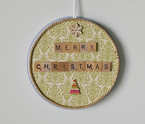 Circular Magnet Board + "Merry Christmas" Scrabble Tile Magnets