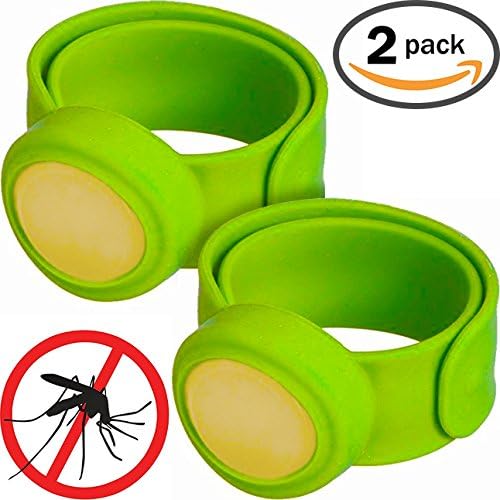 MozGuard Insect Repellent Snap Bracelets (2 Pack) No Deet or Chemicals, All Natural Citronella, Mosquito Protection Wristband - No Baby Bug Sprays or Crib Nets (Green)