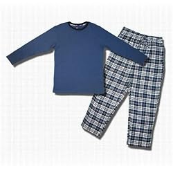 Men's Hanes Long-sleeve Crew Top w/ Flannel Pant Set