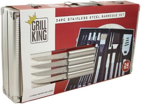 24pc Stainless Steel Barbeque Tool Set by Grill King
