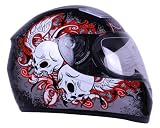 Death Angels Black Motorcycle Full Face Helmet DOT (Small)