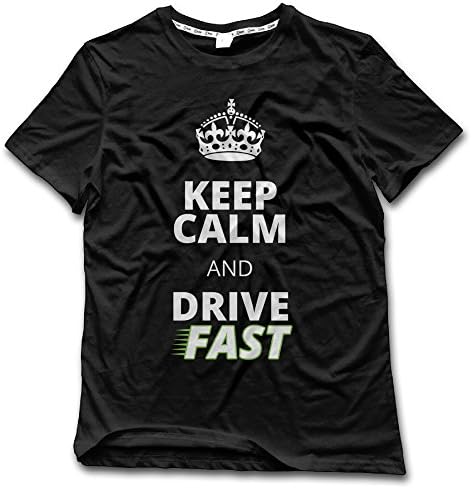 Duxa Men's Keep Calm And Drive Fast Logo Tshirts Black