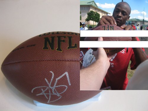 REGGIE WAYNE INDIANAPOLIS COLTS,MIAMI HURRICANS,SIGNED NFL FOOTBALL + COA WITH PROOF PIC