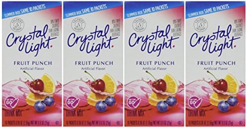 Crystal Light On The Go Fruit Punch Drink Mix, 10-Count Boxes (Pack of 4)