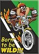 Tasmanian Devil Born to be Wild Refrigerator Magnet Taz