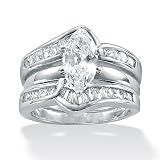 2-Piece DiamonUltra™ Cubic Zirconia Sterling Silver Wedding Ring Set