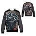 Star Wars Power Lord Men's Sublimated Mesh Crew Neck Sweatshirt, Large Charcoal