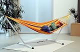 The Sun Set Silver Sumo Silver Stand With The Sevilla Hammock For Outdoor Or Indoor Use