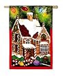 Gingerbread House Silk Reflections Regular Size Flag