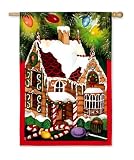 Gingerbread House Silk Reflections Regular Size Flag
