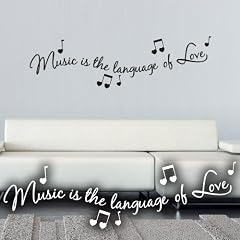 Wandkings Wandtattoo "Music is the language of Love (mit 5 Musiknoten)" 60 x 17 cm hellrosa - erh�ltlich in 33 Farben