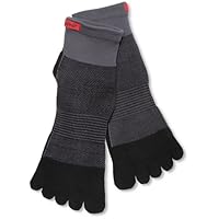 Injinji Performance Mid-weight Mini Crew Sock, Black/Grey