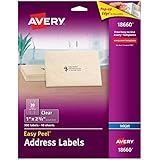 Avery Easy Peel Mailing Labels for Ink Jet Printers, 1 x 2-5/8 Inches, Clear, Pack of 300 (18660)