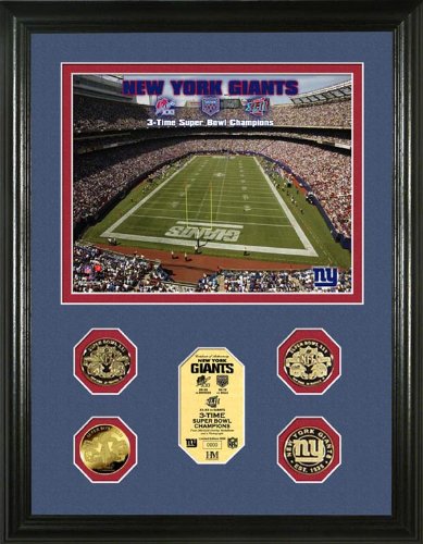 Buy New York Giants 3X Super Bowl Champions 4 24KT Gold Coin Photomint by No manufacturer