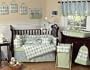 Blue and Green Argyle Baby Beddings 9pc Crib Set