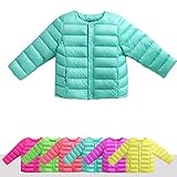ダウンコート カラフル ジャケット　親子お揃い　 軽量 ダウン90%使用　子供用　親子服　女の子　男の子 クルーネック 軽量 インナーダウンジャケット Hotpink,130