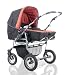 wheels-4-babies presents: DUET twinpram by Mikado incl. pushchair and 2 x carry basket for newborn - in design BLACK-ORANGE - see another 9 designs in our shop