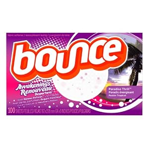 Bounce Fabric Softener Sheets, Awakenings, Paradise Thrill Scent, 100-Count, 11-Ounces Boxes (Pack of 3)