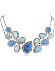 Lucky Brand "Jan14 Lotus Caseline" Blue Collar Necklace, 18"