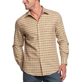 Perry Ellis Mens Colorblock Twill Shirt