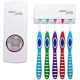 Native Spring Toothpaste Dispenser and Toothbrush Holder White