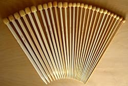 9" Single Point Bamboo Knitting Needles Set