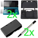 GTMax Black Silicone Skin Rubber Soft Case + Black Aluminum Hard Metal Cove ....