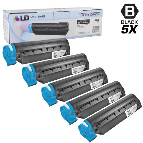 LD © Set of 5 Okidata Compatible 44992405 Black Laser Toner Cartridge for the MB451W MFP Printers