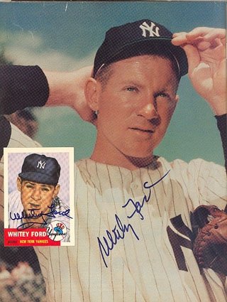 Whitey Ford Autographed/Hand Signed Baseball Magazine