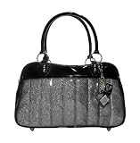 Lux de Ville SIN CITY MOTOR TOTE- Silver Sparkle and Black