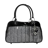 Lux de Ville SIN CITY MOTOR TOTE- Silver Sparkle and Black