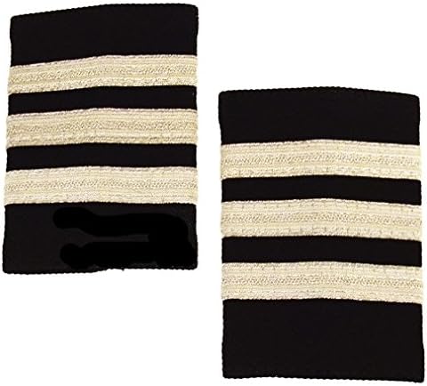 Black Shoulder Boards, Epaulets, Metallic Silver (3-Bar)