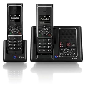 BT Verve 450 DECT Twin Digital Cordless Telephone with Answering Machine - Black
