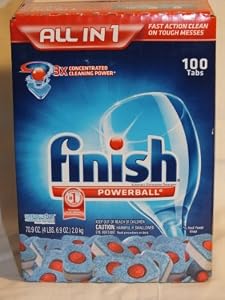 Finish Powerball Tabs Dishwasher Detergent 100 Tabs
