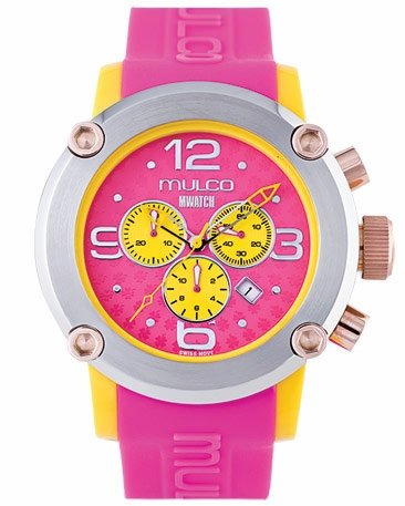 MULCO Chronograph Pink band and pink and yellow dial watch MW2-9633-083 MULCO Chronograph Pink band and pink and yellow dial watch MW2-9633-083