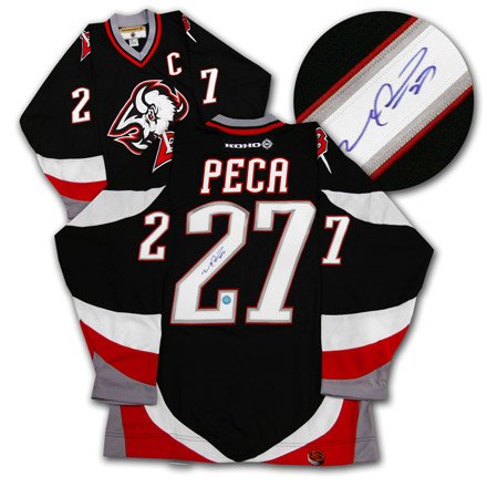 MIKE PECA Buffalo Sabres SIGNED Vintage Hockey Jersey